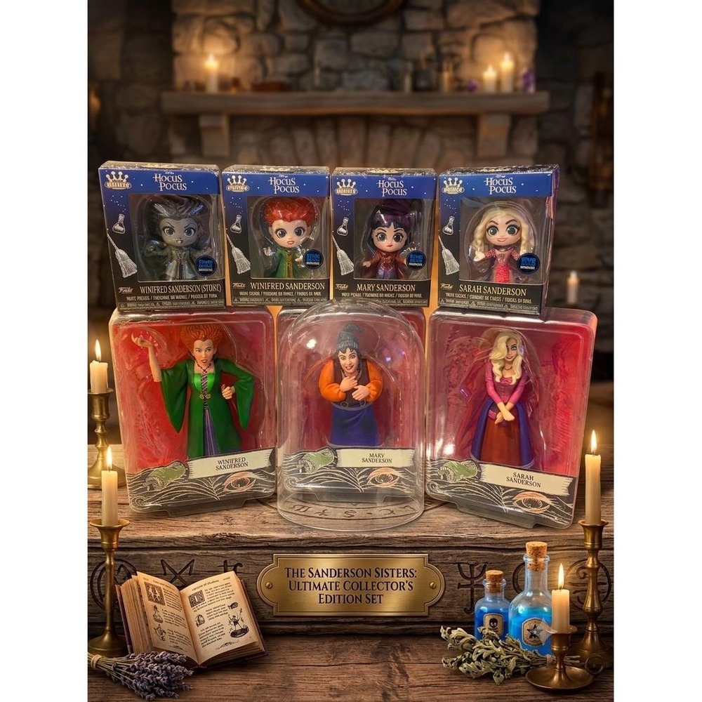 Disney Hocus Pocus Sanderson Sisters Figure Lot Funko Minis 7 Pc NEW